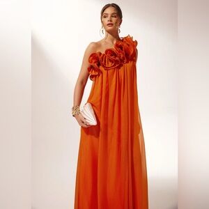 Sunfere Hedda One-shoulder Floral Maxi Dress